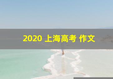 2020 上海高考 作文